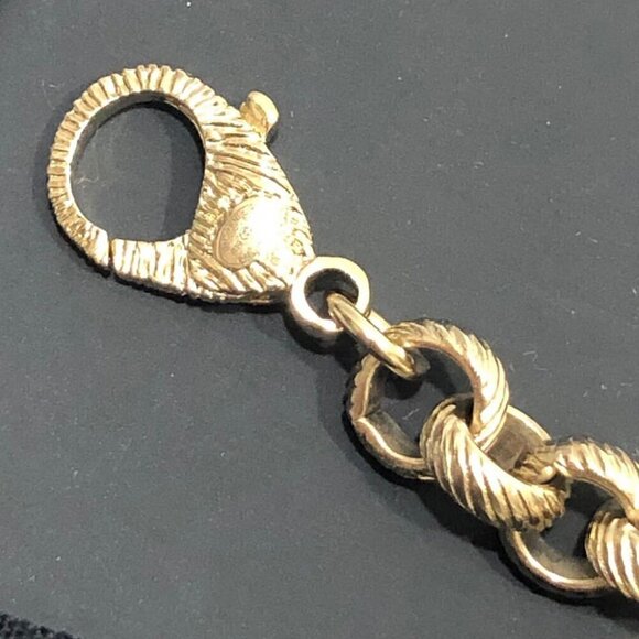 CHANEL CC Logo Rhinestone Charm Chain Bracelet 6.7" Gold Tone P19S Auth - Picture 5 of 8